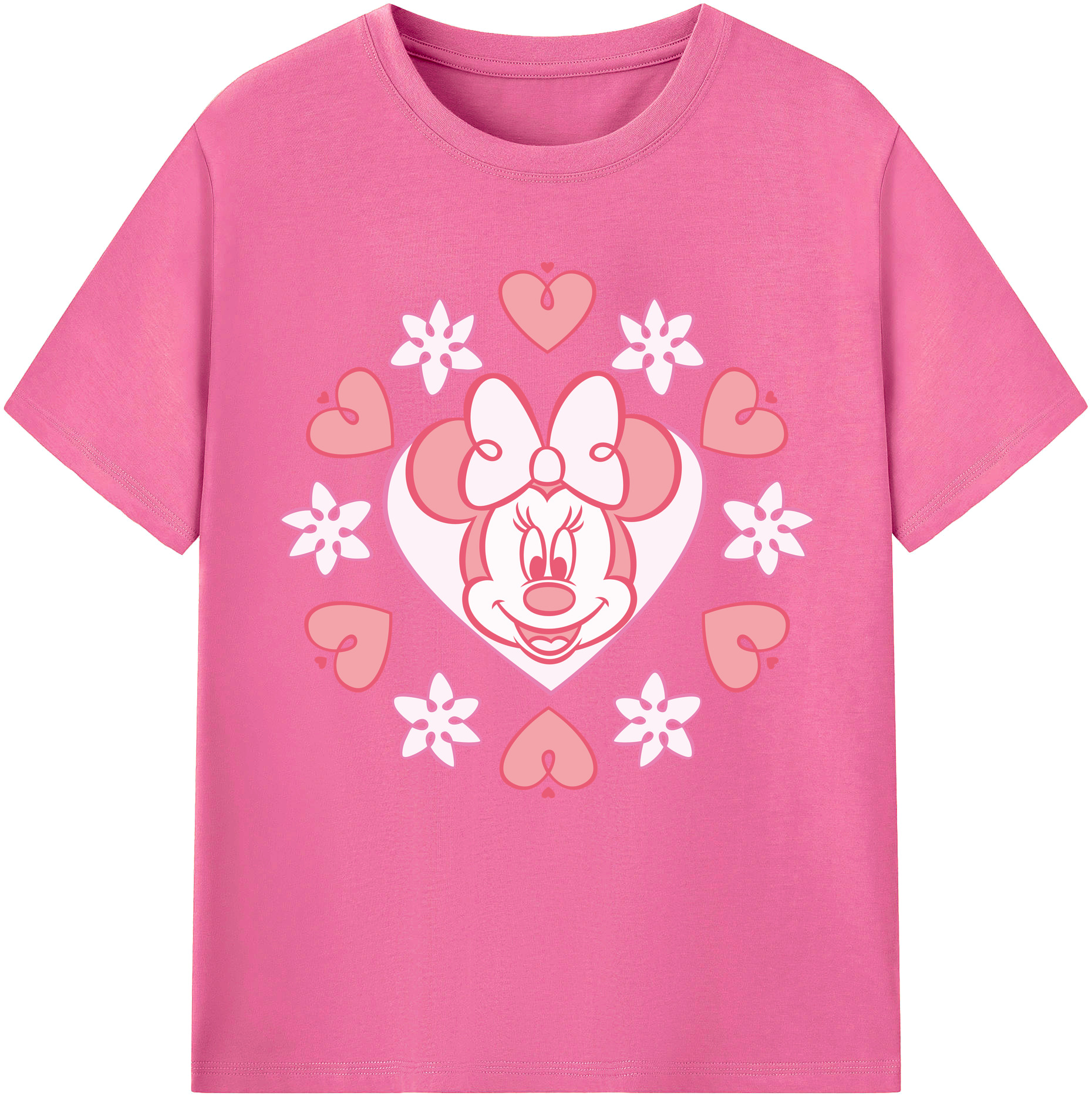 （画像用） ミッキーマウス Mickey Mouse レディースカジュアルプリントTシャツ（綿100％）